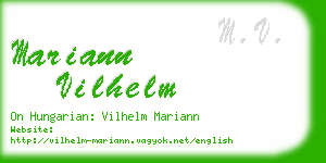 mariann vilhelm business card